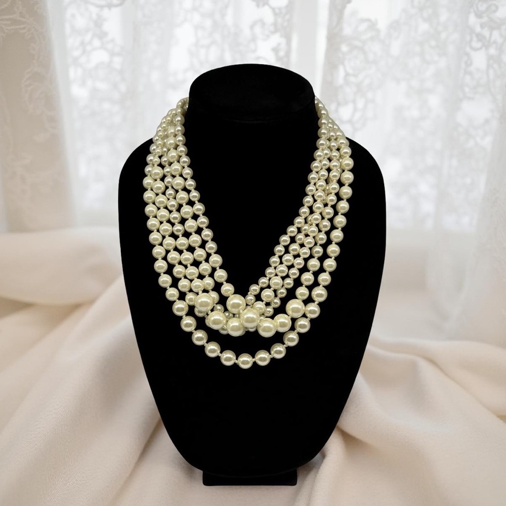 J.Crew 5-Strand Ivory Faux Pearl Necklace – 20”